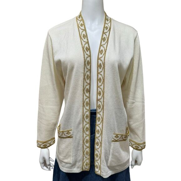 Vintage Knit Open Cardigan Sweater Medium - Picture 1 of 14